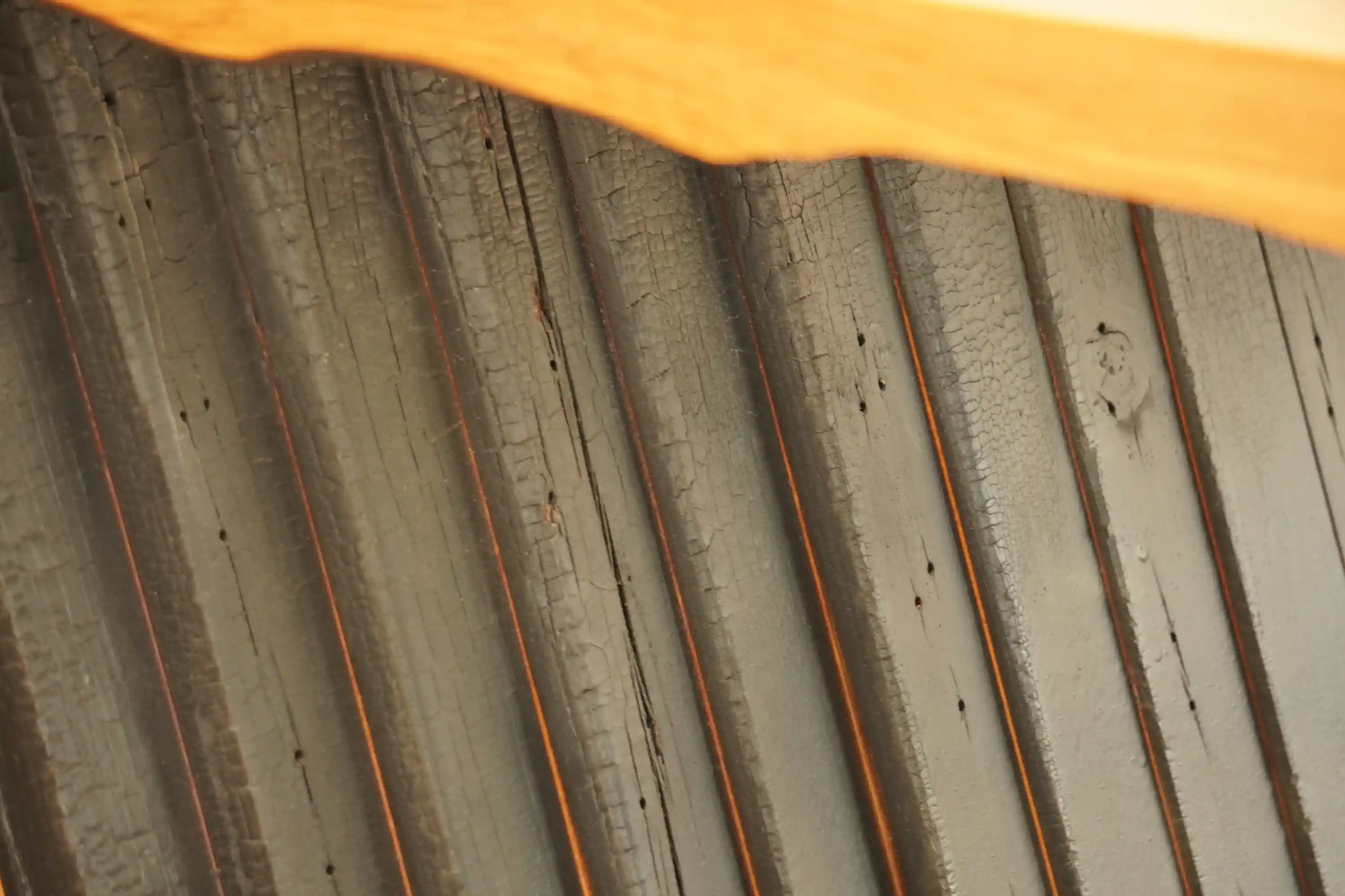 Charred timber texture using the traditional Shou Sugi Ban technique