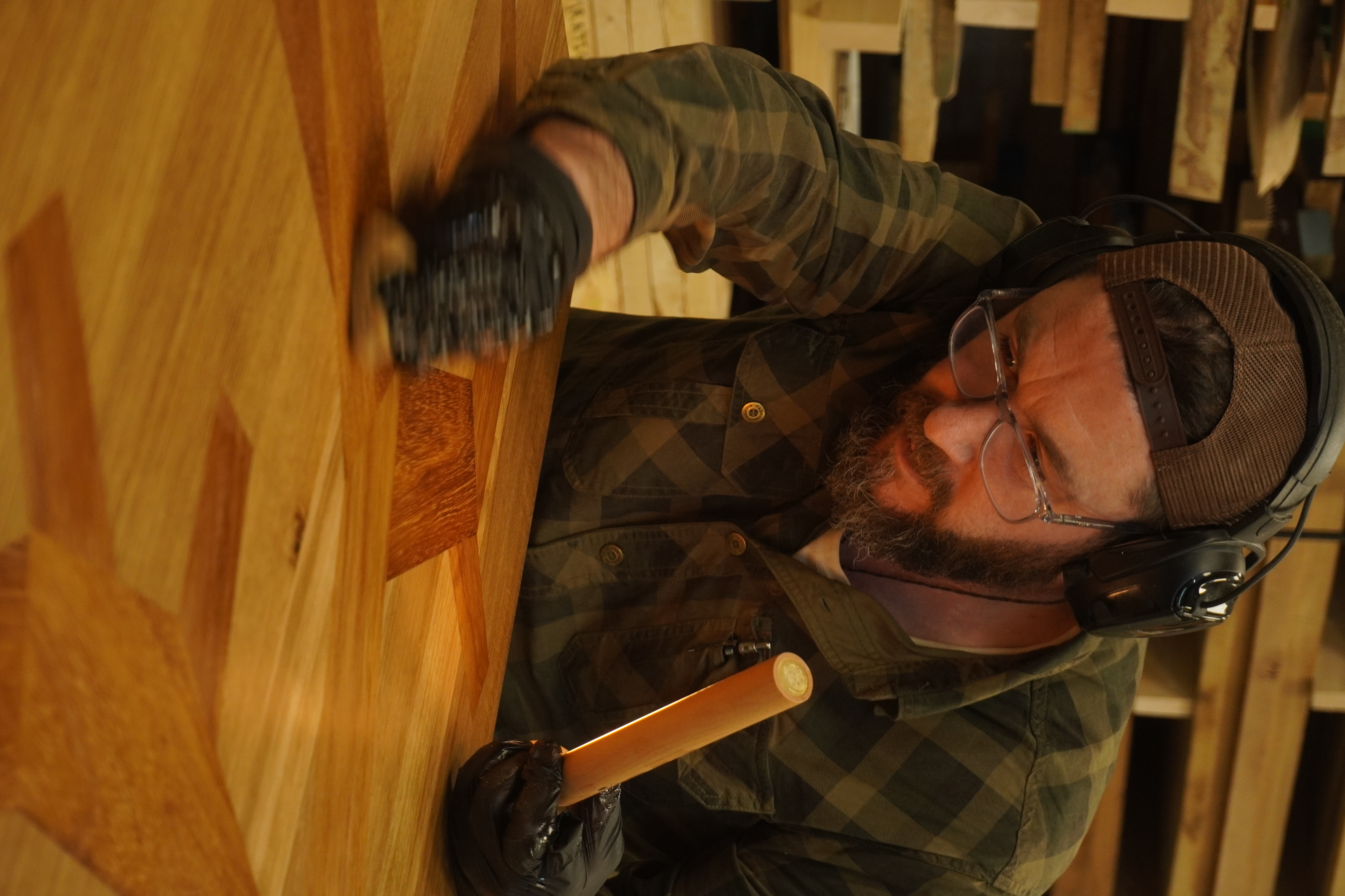 Whānau Table being handcrafted in the Soul Form Furniture workshop